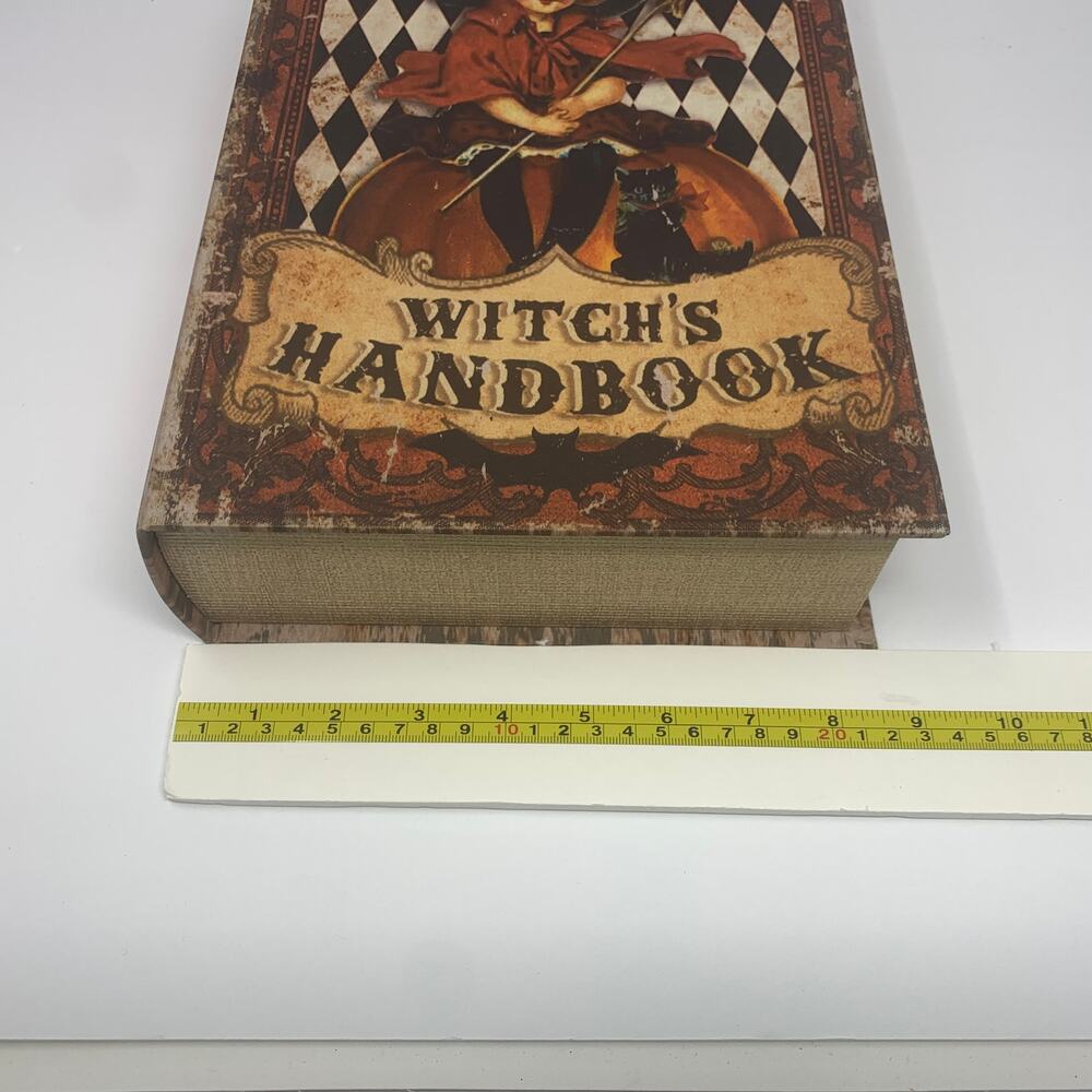NWOT Halloween WITCH'S HANDBOOK spell book spellbook tabletop decor vintage look - Picture 8 of 10